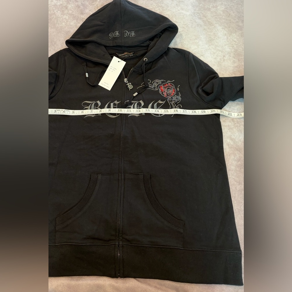 BCBG Maxazria:XL Black Hoodie and Pants Set with Red Accents 95% Cotton Pockets - Picture 8 of 16